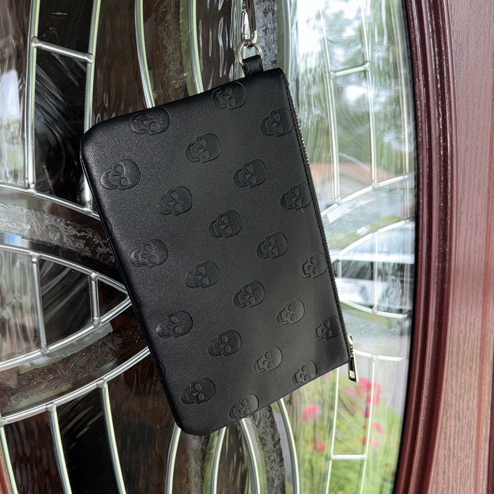 MAD Engine Black Skull Embossed Clutch